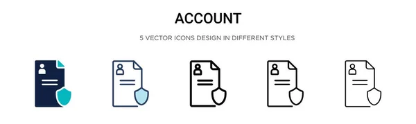 Icono Cuenta Línea Llena Delgada Contorno Estilo Trazo Ilustración Vectorial — Archivo Imágenes Vectoriales