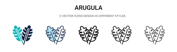 Иконка Аругулы Заполненная Тонкая Линия Контур Стиль Штриха Векторная Иллюстрация — стоковый вектор