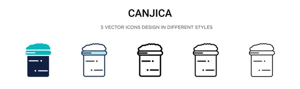 Иконка Canjica Заполненной Тонкой Линии Контур Стиль Штриха Векторная Иллюстрация — стоковый вектор