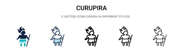 Иконка Курупиры Заполнена Тонкая Линия Контур Стиль Штриха Векторные Иллюстрации — стоковый вектор