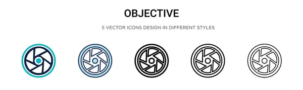 Objective Icon Filled Thin Line Outline Stroke Style Vector Illustration — Stock Vector