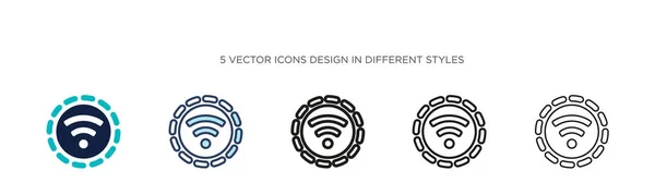 Icono Señal Línea Llena Delgada Contorno Estilo Trazo Ilustración Vectorial — Vector de stock