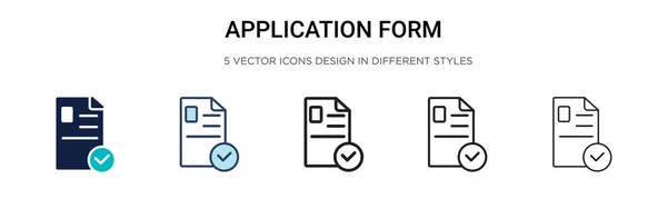 애플리케이션 아이콘은 채워진 스트로크 스타일로 프로그램의 아이콘 디자인의 삽화는 모바일 — 스톡 벡터