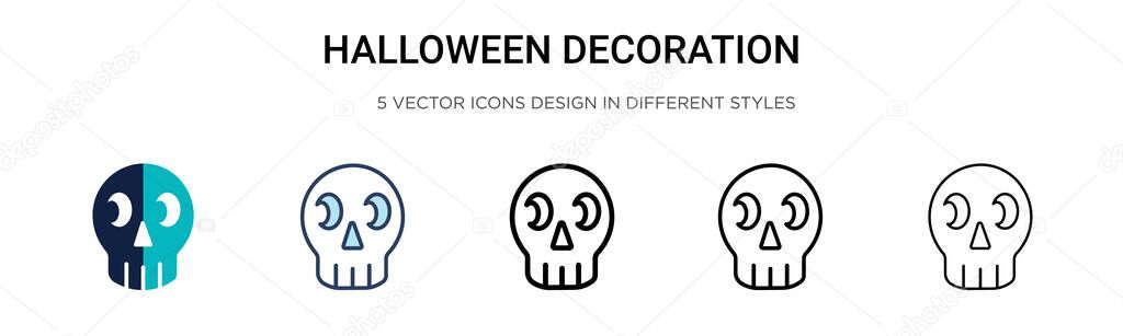 Halloween decoration icon in filled, thin line, outline and stroke style. Vector illustration of two colored and black halloween decoration vector icons designs can be used for mobile, ui, web — Stock Illustration Halloween Decoration Icon Filled Thin Line Outline Stroke Style Vector Royalty Free Stock Vectors
