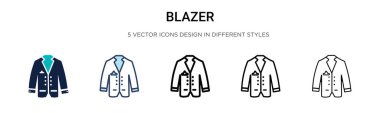 Blazer simgesi doldurulmuş, ince çizgi, özet ve vuruş stili. Mobil, ui, web için iki renkli ve siyah blazer vektör ikonu tasarımı vektör illüstrasyonu kullanılabilir