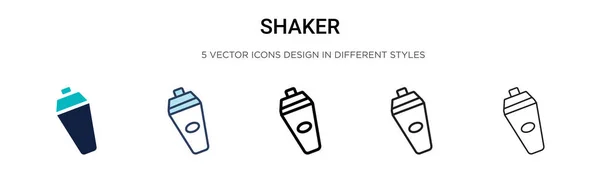 셰이커 아이콘은 스트로크 스타일로 과검은 아이콘 디자인의 삽화는 모바일 수있습니다 — 스톡 벡터