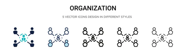 Organisationsikonen Fylld Tunn Linje Kontur Och Stroke Stil Vektor Illustration — Stock vektor