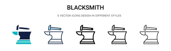 Blacksmith Icon Filled Thin Line Outline Stroke Style Vector Illustration — Stock Vector