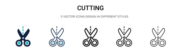 Cutting Icon Filled Thin Line Outline Stroke Style Vector Illustration — Stock Vector