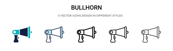 Bullhorn Ikonen Fylld Tunn Linje Kontur Och Stroke Stil Vektor — Stock vektor