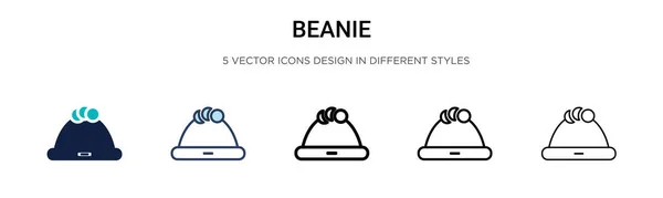 Icône Bonnet Forme Ligne Fine Remplie Contour Trait Illustration Vectorielle — Image vectorielle