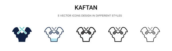 카프탄 아이콘은 스트로크 스타일로 채워져 있습니다 카프탄 아이콘 디자인의 삽화는 — 스톡 벡터