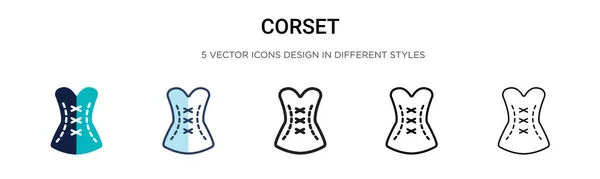 Corset Icon Filled Thin Line Outline Stroke Style Vector Illustration — Stock Vector