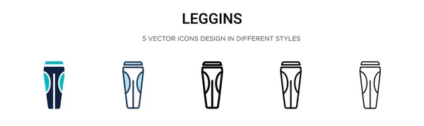 Значок Leggins Заполнен Тонкая Линия Контур Стиль Штриха Векторная Иллюстрация — стоковый вектор