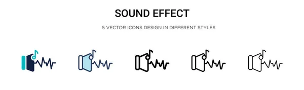 Ikona Efektu Dźwiękowego Wypełnionym Cienkiej Linii Zarys Styl Skoku Wektorowa — Wektor stockowy