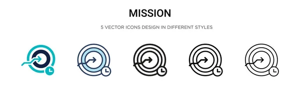 Mission Icon Filled Thin Line Outline Stroke Style Vector Illustration — Stock Vector