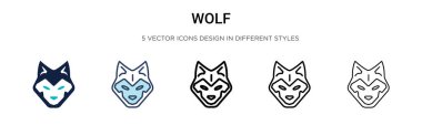 Kurt ikonu doldurulmuş, ince çizgi, ana hatlar ve vuruş stili. Mobil, ui, web için iki renkli ve siyah kurt vektör ikonu tasarımı vektör illüstrasyonu kullanılabilir