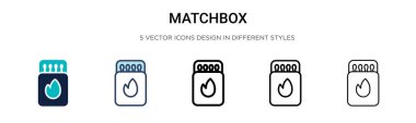 Kibrit kutusu simgesi dolu, ince çizgi, özet ve vuruş stili. İki renkli ve siyah kibrit kutusu vektör simgesi tasarımı mobil, ui, web için kullanılabilir