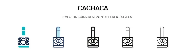 Cachaca Значок Заполненной Тонкой Линии Контур Стиль Штриха Векторная Иллюстрация — стоковый вектор
