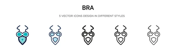 Иконка Бюстгальтера Заполненной Тонкой Линии Контур Стиль Штриха Векторная Иллюстрация — стоковый вектор