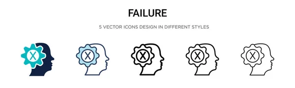 Failure Icon Filled Thin Line Outline Stroke Style Vector Illustration — Stock Vector