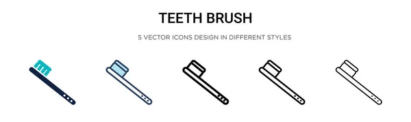 Reeth Brush Icon Filled Thin Line Outline Stroke Style Векторная — стоковый вектор