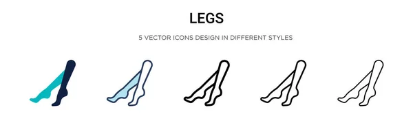 Иконка Ноги Заполнена Тонкая Линия Контур Стиль Штриха Векторная Иллюстрация — стоковый вектор