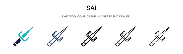 Иконка Саи Стиле Заполненной Тонкой Линии Контура Штриха Векторные Иллюстрации — стоковый вектор
