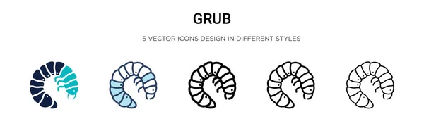 Иконка Grub Заполненной Тонкой Линии Контур Стиль Штриха Векторная Иллюстрация — стоковый вектор