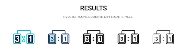 Icono Resultados Línea Llena Delgada Contorno Estilo Trazo Ilustración Vectorial — Archivo Imágenes Vectoriales