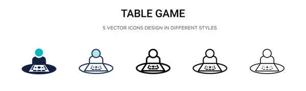 Icono Del Juego Mesa Línea Llena Delgada Contorno Estilo Trazo — Vector de stock