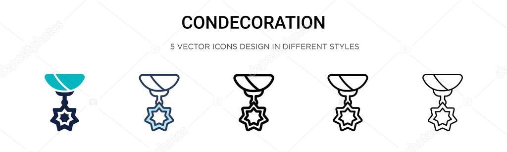 Condecoration Icon Filled Thin Line Outline Stroke Style Vector Illustration Royalty Free Stock Illustrations