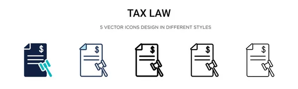 Fiscaal Pictogram Gevulde Dunne Lijn Omtrek Slag Stijl Vector Illustratie — Stockvector