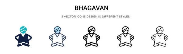 Иконка Бхагавана Заполненная Тонкая Линия Контур Стиль Штриха Векторная Иллюстрация — стоковый вектор