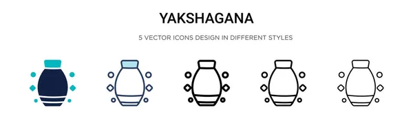 Якшаганская Икона Заполненной Тонкой Линией Контуром Мазком Векторная Иллюстрация Двух — стоковый вектор