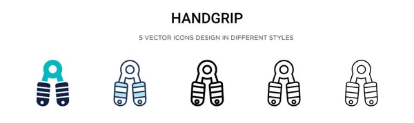Значок Рукоятки Заполнен Тонкая Линия Контур Стиль Штриха Векторные Иллюстрации — стоковый вектор