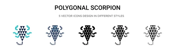 Иконка Многоугольного Скорпиона Заполненном Тонком Отрезке Контуре Мазке Векторная Иллюстрация — стоковый вектор