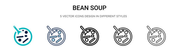 Red bean soup icon in filled, thin line, outline and stroke style. Vector illustration of two colored and black red bean soup vector icons designs can be used for mobile, ui, web
