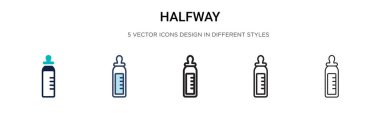 Yarıyol simgesi doldurulmuş, ince çizgi, özet ve vuruş stili. Mobil, ui, web için iki renkli ve siyah yarı vektör ikonlarının vektör çizimi kullanılabilir