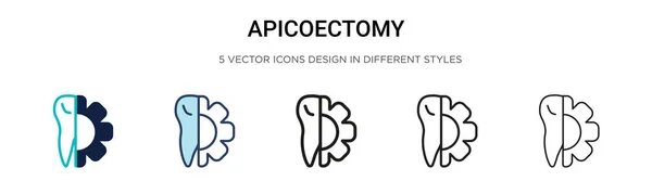 Иконка Апикоэктомии Заполненная Тонкая Линия Контур Стиль Штриха Векторная Иллюстрация — стоковый вектор