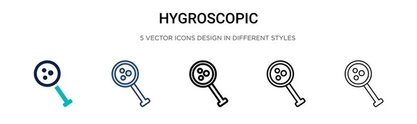 Гигроскопическая Иконка Заполненная Тонкая Линия Контур Стиль Штриха Векторная Иллюстрация — стоковый вектор