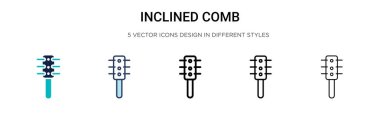 Dopdolu, ince çizgili, ana hatlı ve vuruşlu bir tarak simgesi. Mobil, ui, web için iki renkli ve siyah tarama vektör ikonlarının vektör çizimi kullanılabilir