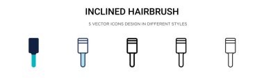 Saç fırçası ikonu doldurulmuş, ince çizgi, ana hatlar ve vuruş stili. Mobil, ui, web için iki renkli ve siyah saç fırçası vektör ikonu tasarımı vektör illüstrasyonu kullanılabilir
