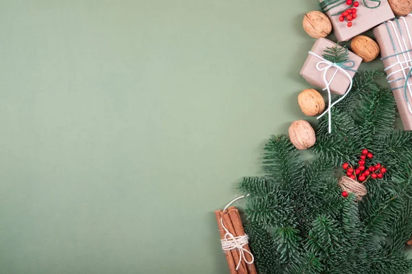 Composición natural y cero residuos navideños . — Foto de Stock