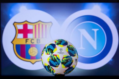 Barselona, İspanya, Aralık. 16 yaşında. 2019: Fc Barcelona (Spa) vs Ssc Napoli (Ita). Uefa Şampiyonlar Ligi 2020, Ucl futbolu, Knockout sahnesi, playoff, resmi Adidas futbol topu 2020.