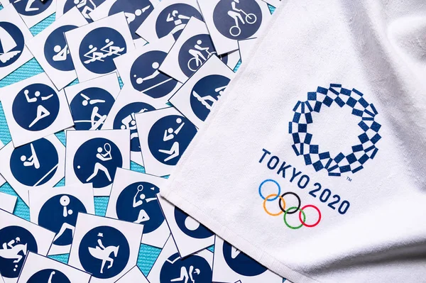 Hej, JAPAN og JANUAR. 20. 2020: Sommer olympiske spil baggrund - Stock-foto