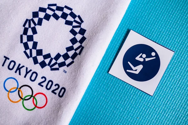 Hej, JAPAN og JANUAR. 20. 2020: Volleyball piktogram til sommer olympiske spil Tokyo 2020 - Stock-foto