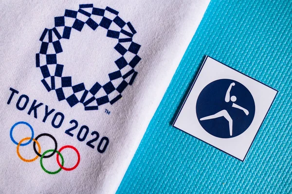 Tokió, Japán, január. 20. 2020: Softball, piktogram a Tokyo 2020 nyári olimpiai játékhoz — Stock Fotó