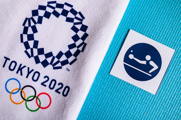 Hej, JAPAN og JANUAR. 20. 2020: Bordtennis piktogram til sommer olympiske spil Tokyo 2020 - Stock-foto
