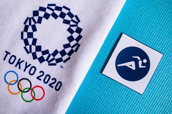 Tóqueo, JAPÃO, JANEIRO. 20 anos. 2020: pictograma de atletismo para o jogo olímpico de verão Tóquio 2020 — Fotografia de Stock